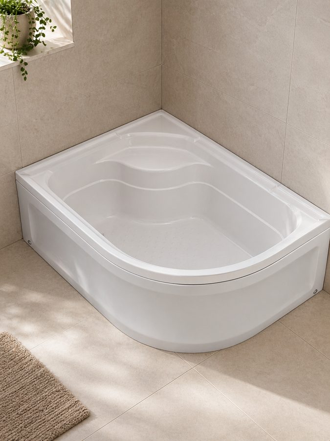 WEMOR 120/90/44 L 1200*900*440 мм Поддон душевой асимметричный — фото 1