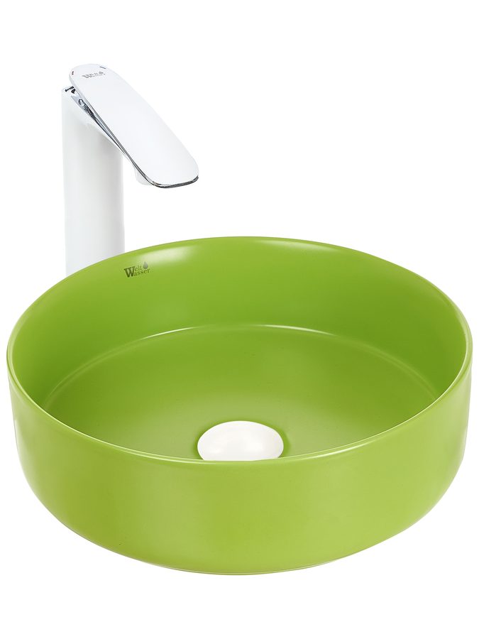 WW ELBACH 3134 MGG Раковина накладная (матовая "зеленое стекло") 355х355х120