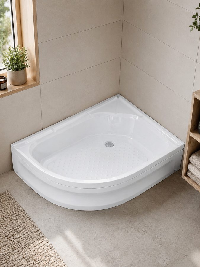 WEMOR 90/80/24 R 900*800*240 мм Поддон душевой асимметричный — фото 1