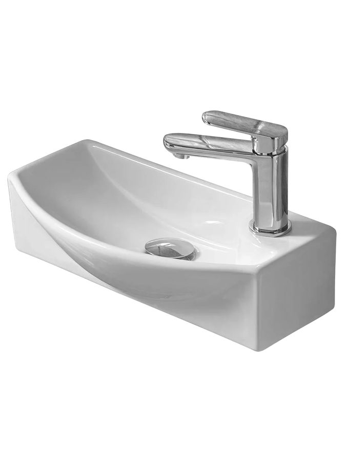 WW AISBACH 7946 GL-WT R Раковина подвесная (глянцевая белая) 455х220х130 мм