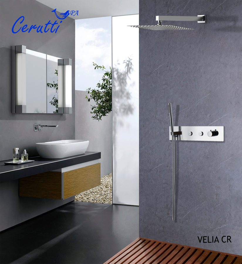 Душевая панель встраиваемая Ceruttispa ВЕЛИЯ (VELIA) CR CT10398 из нержавеющей стали, цвет хром — фото 1
