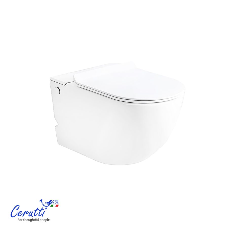 Унитаз подвесной Ceruttispa БАРБАРИЯ (BARBARIA) Aria Pulse CT10591 (585х360х330) с функцией импульсного смыва БЕЗ РАМЫ — фото 1
