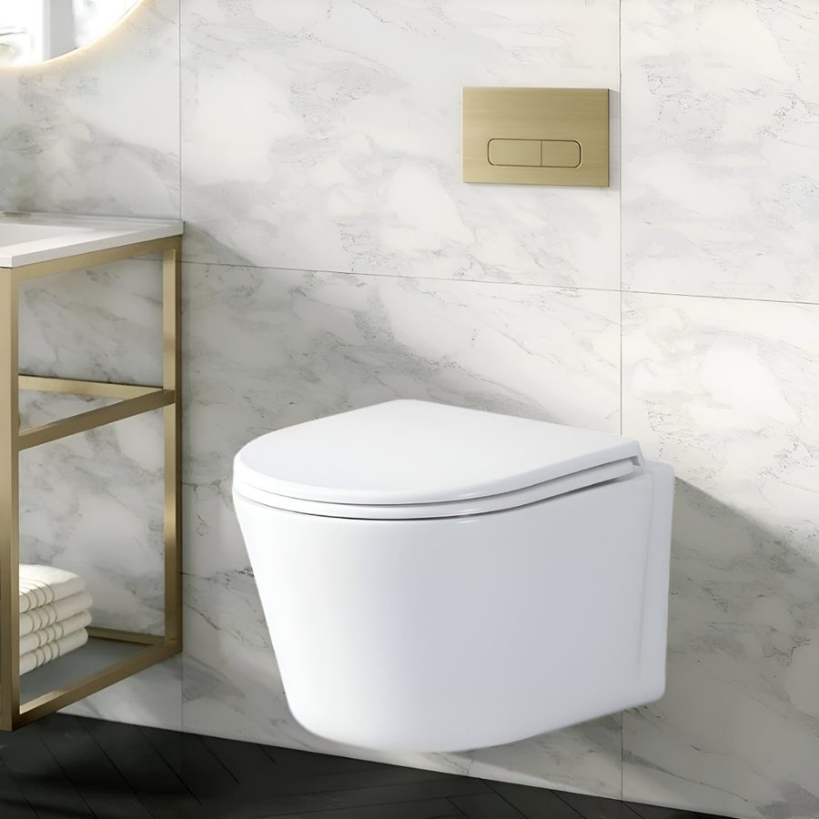 Унитаз подвесной Ceruttispa САНТА (SANTA) Aria CT9666 безободковый широкий (485х410х355) — фото 1