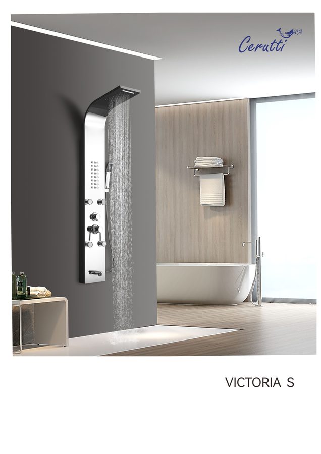 Душевая панель Ceruttispa ВИКТОРИЯ (VICTORIA) S CT9976 из нержавеющей стали, цвет серебро — фото 1