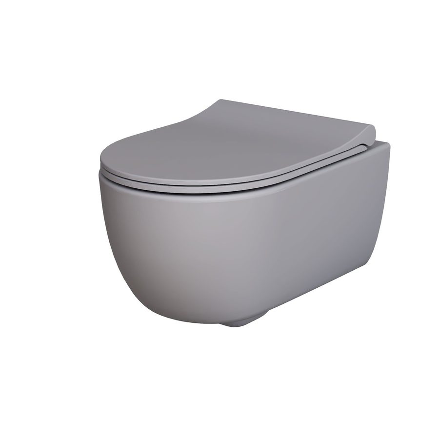 Унитаз Abner 103T20301R (545*360*330) МАТОВЫЙ СЕРЫЙ подвесной БЕЗОБОДКОВЫЙ, 1 место — фото 1