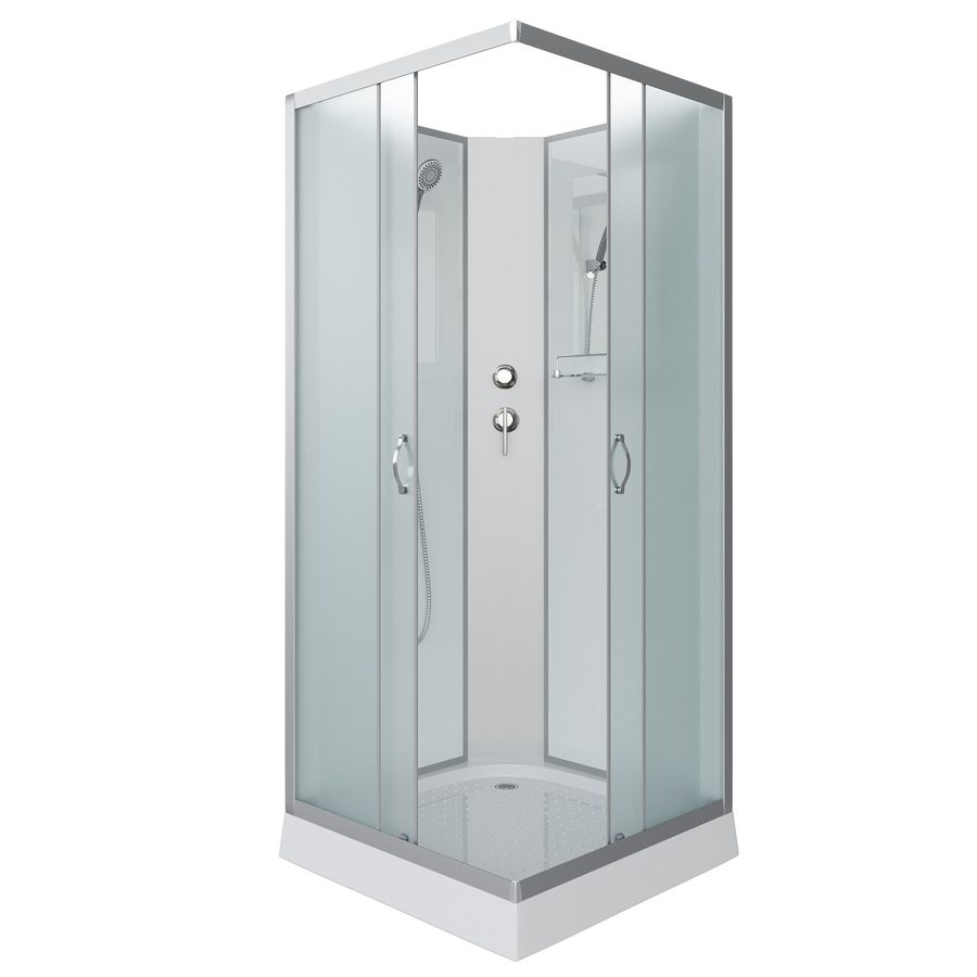 Душевая кабина Niagara Classic NG-1101-14BK (90х90х200) низкий поддон(13см),стекло матовое,3 места с полкой — фото 1