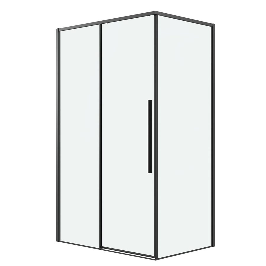 Душевое ограждение Grossman Galaxy 100.K33.01.120.21.00-200.K33.01.80.21.00 (120х80х195) раздвижная,черный матовый,стекло прозрачное,2 места — фото 1