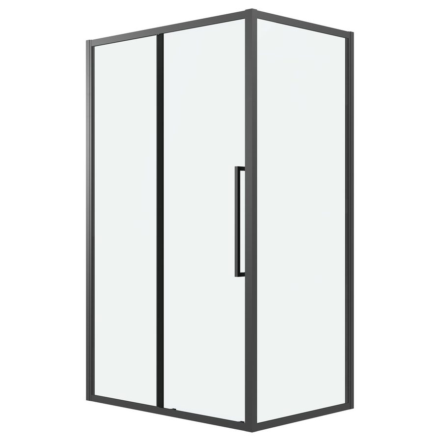Душевое ограждение Grossman Cosmo 100.K33.02.100.21.00-200.K33.02.80.21.00 (100х80х195) раздвижная,черный матовый,стекло прозрачное,2 места — фото 1