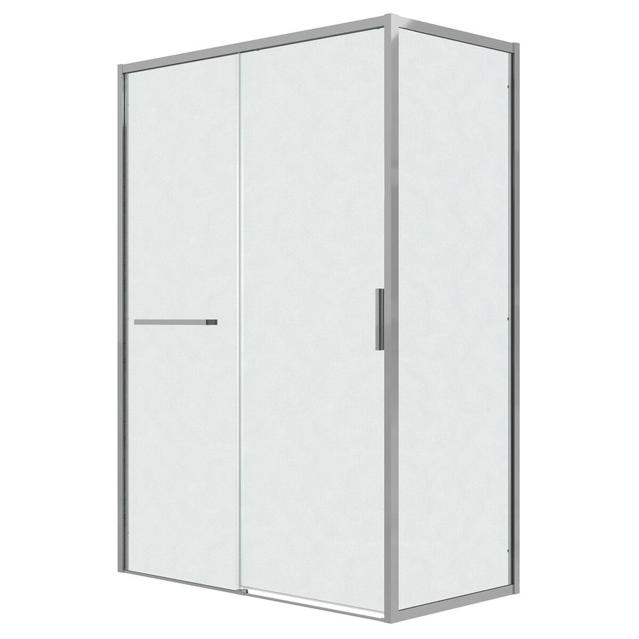 Душевое ограждение Grossman Style 100.K33.05.110.10.02-200.K33.05.100.10.02 (110х100х195) раздвижная(левая),хром,стекло шиншилла,2 места — фото 1