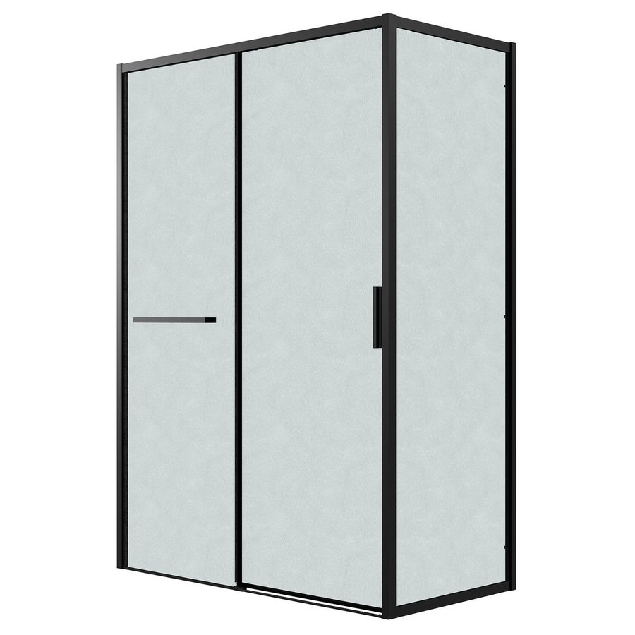 Душевое ограждение Grossman Style 100.K33.05.120.21.02-200.K33.05.70.21.02 (120х70х195) раздвижная(левая),черный матовый,стекло шиншилла,2 места — фото 1