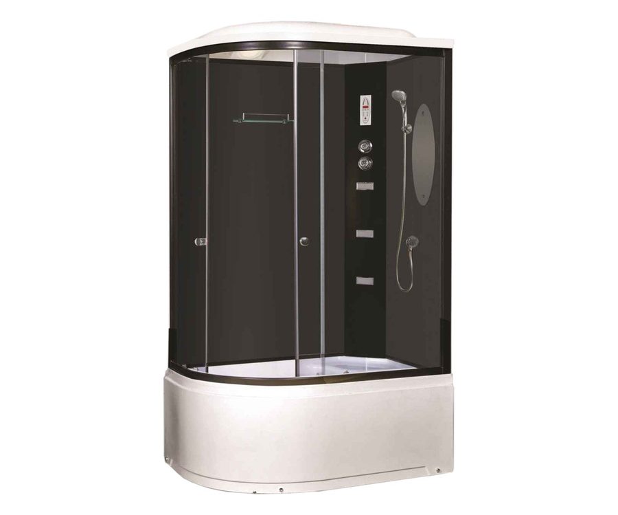 Душевая кабина Niagara Ultra NG-214-01RN (120х80х220) высокий поддон(48см),черный,стекло тонированное,4 места — фото 1