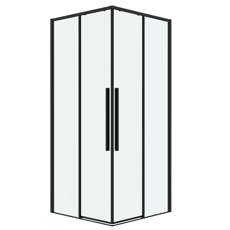Душевое ограждение Grossman Galaxy 300.K33.01.8080.21.00 (80*80*195) квадрат,раздвижная,черный матовый,стекло прозрачное,1 место — фото 1