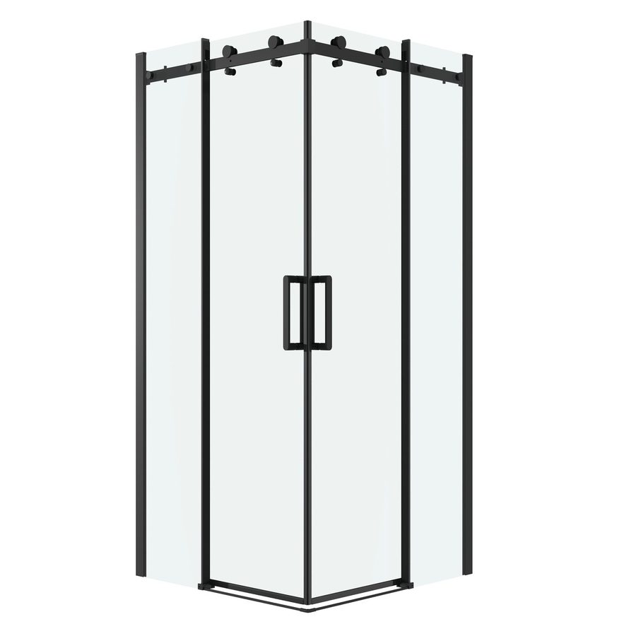 Душевое ограждение Grossman Classic 300.K33.04.9090.21.00 (90х90х195) квадрат,раздвижная,черный матовый,стекло прозрачное, 2 места — фото 1