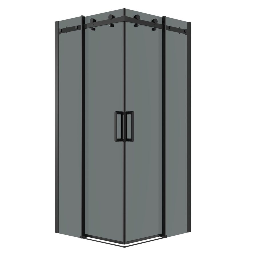 Душевое ограждение Grossman Classic 300.K33.04.9090.21.10 (90х90х195) квадрат,раздвижная,черный матовый,стекло тонированное, 2 места — фото 1