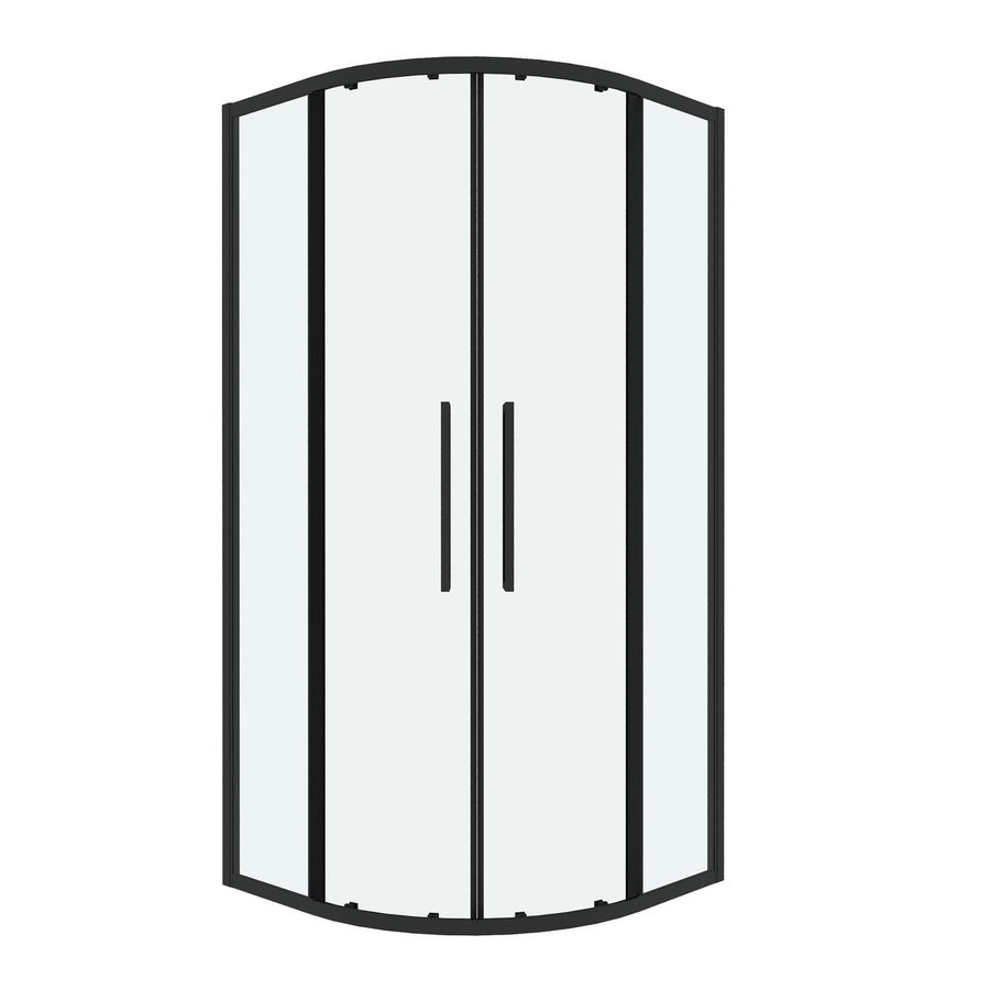 Душевое ограждение Grossman Cosmo 301.K33.02.8080.21.00 (80х80х195) четверть круга,раздвижная,черный матовый,стекло прозрачное, 1 место — фото 1