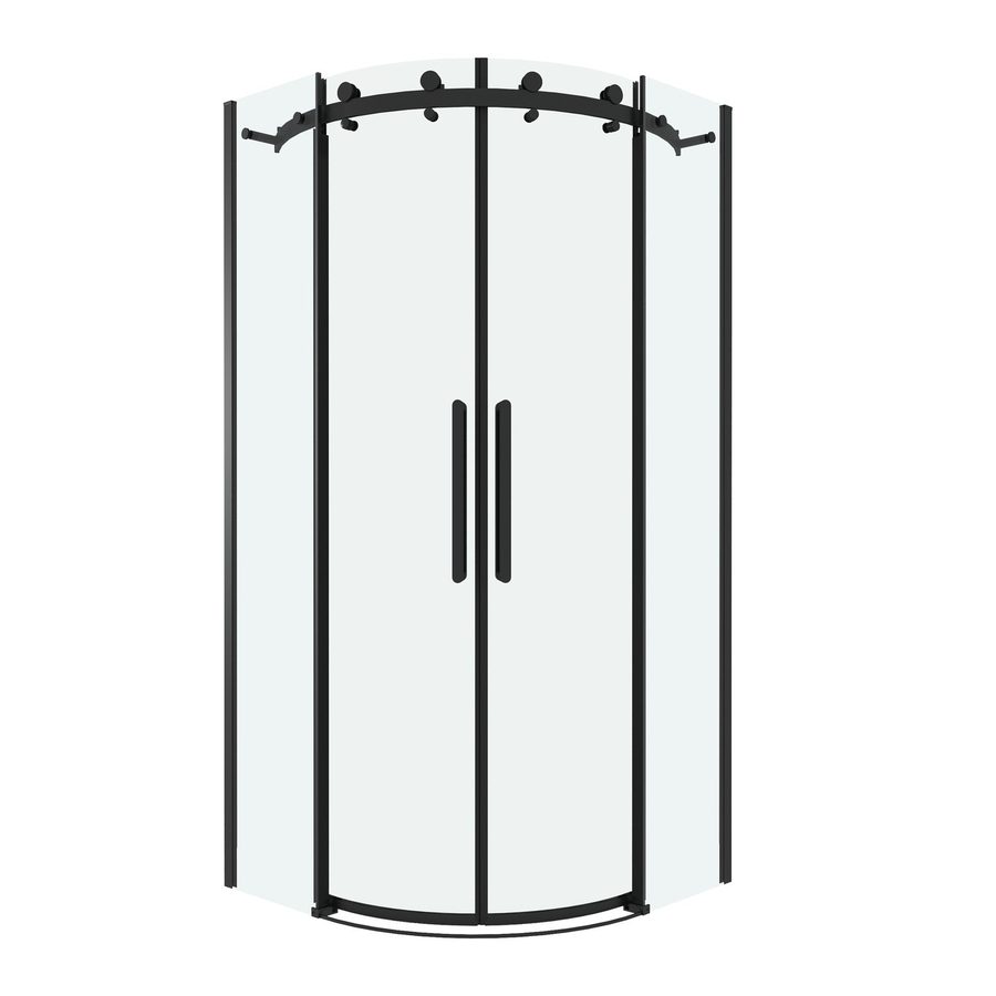 Душевое ограждение Grossman Classic 301.K33.04.9090.21.00 (90х90х195) четверть круга,раздвижная,черный матовый,стекло прозрачное, 1 место — фото 1