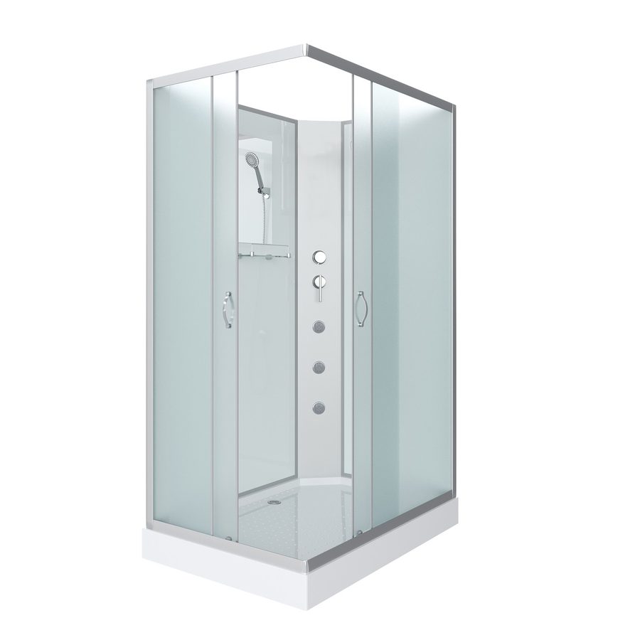 Душевая кабина Niagara Classic NG-43085-14QBKG (100х80х200) низкий поддон(13см),стекло матовое,3 места — фото 1