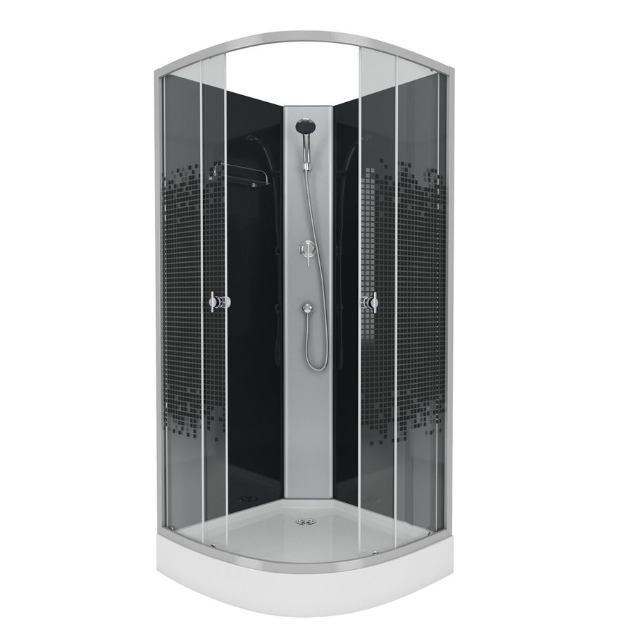 Душевая кабина Niagara Eco NG-4501-14BK BLACK (900х900х2000) низкий поддон(13см) стекло мозаика,3 места — фото 1