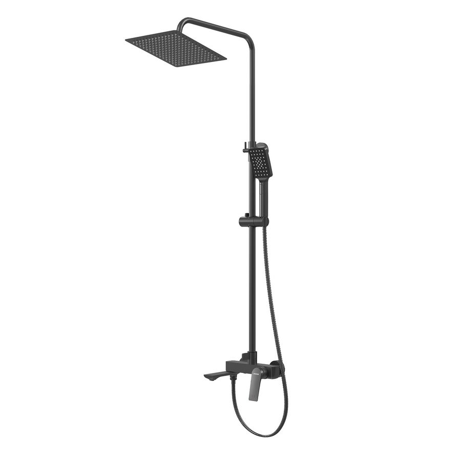 Душевая стойка Grossman Cosmo 500.K35.02.210 с верхним душем,ручной лейкой и смесителем,черный матовый,1 место — фото 1