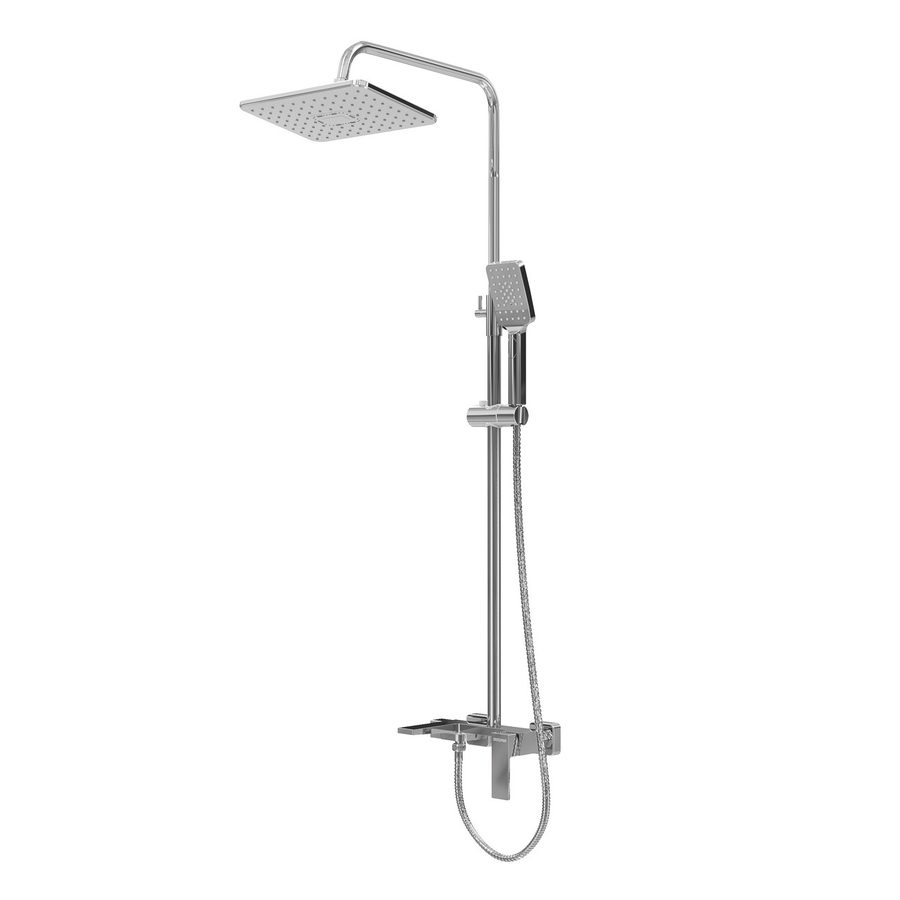 Душевая стойка Grossman Style 500.K35.05.100 с верхним душем,ручной лейкой и смесителем,хром глянцевый,1 место — фото 1