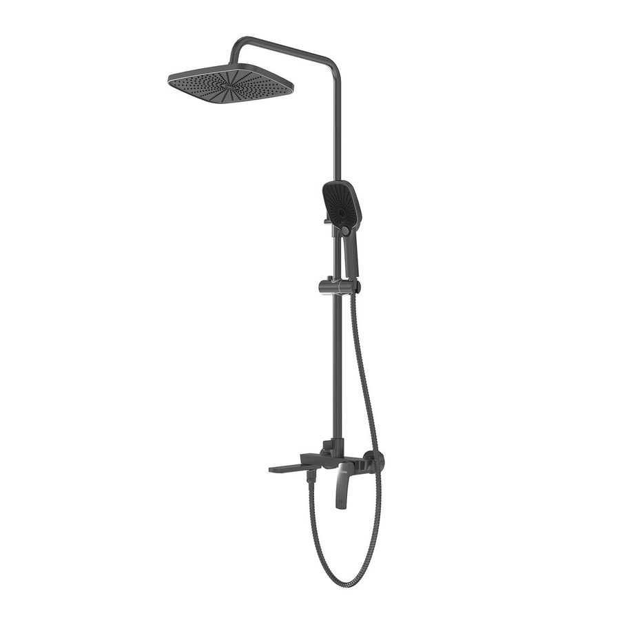 Душевая стойка Grossman Mercury 500.K35.10.420 с верхним душем,ручной лейкой и смесителем,графит сатиновый,1 место — фото 1