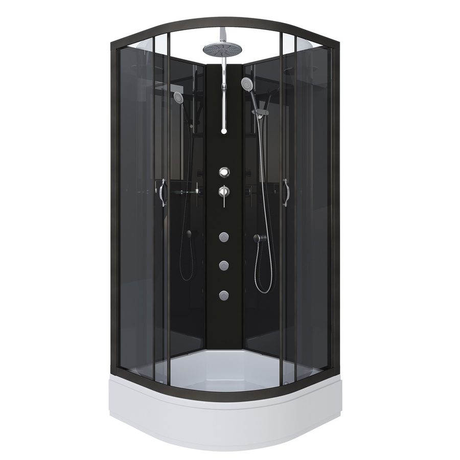 Душевая кабина Niagara Classic NG-6501-14BKTG (90х90х210) средний поддон(26см),черный,стекло тонированное,4 места — фото 1