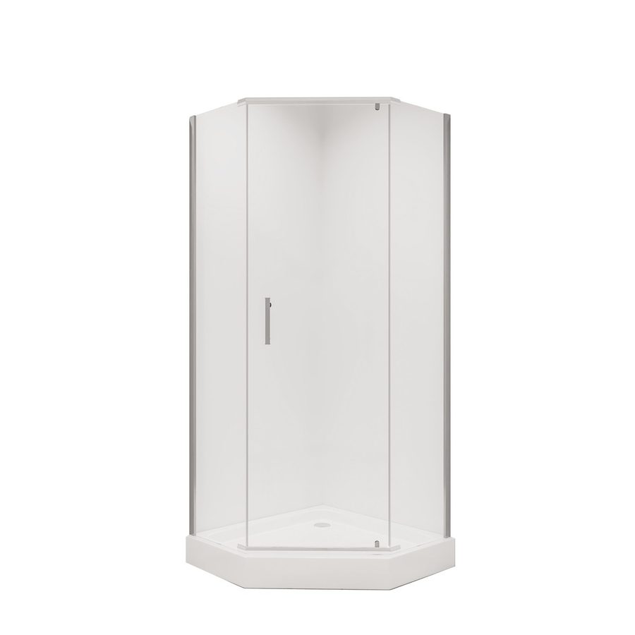 Душевое ограждение Niagara Nova NG-6634-08 (100х100х195) трапеция,хром,дверь распашная,стекло прозрачное,1 место — фото 1