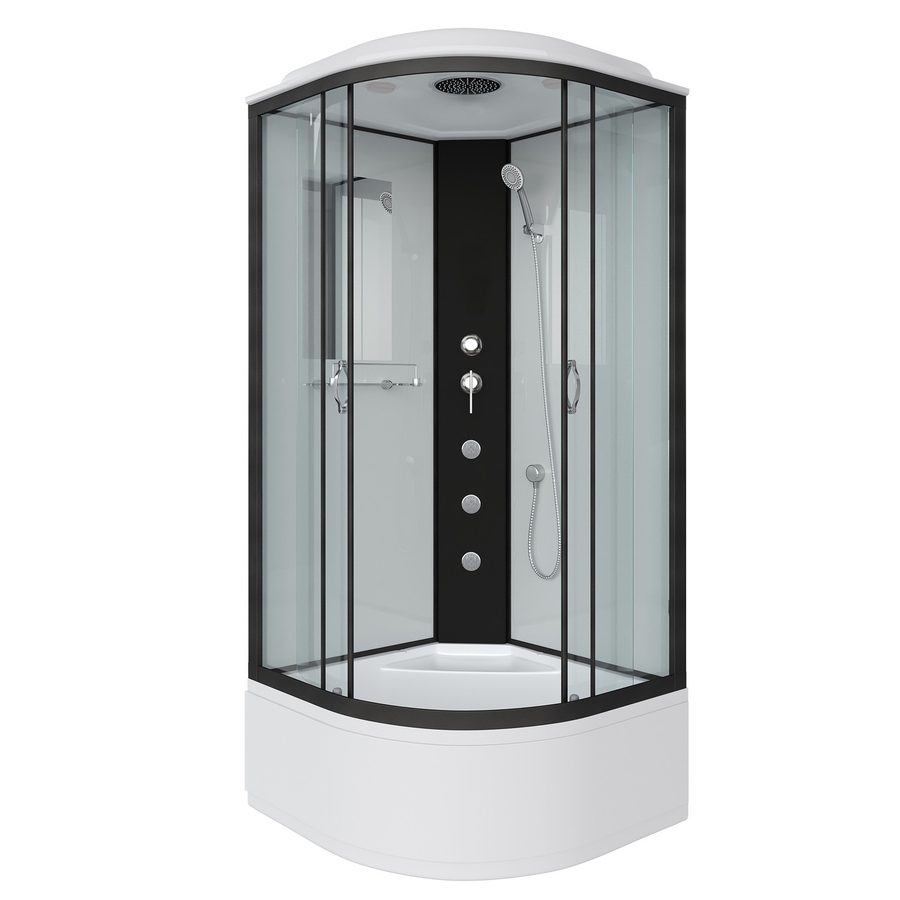Душевая кабина Niagara Classic NG-6709-14G (100х100х215) высокий поддон(40см),черный,стекло прозрачное,4 места — фото 1