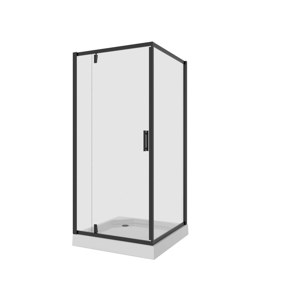 Душевое ограждение Niagara Nova NG-6801-08ВLACK (90х90х195) квадрат,черный,дверь распашная,стекло прозрачное,1 место — фото 1