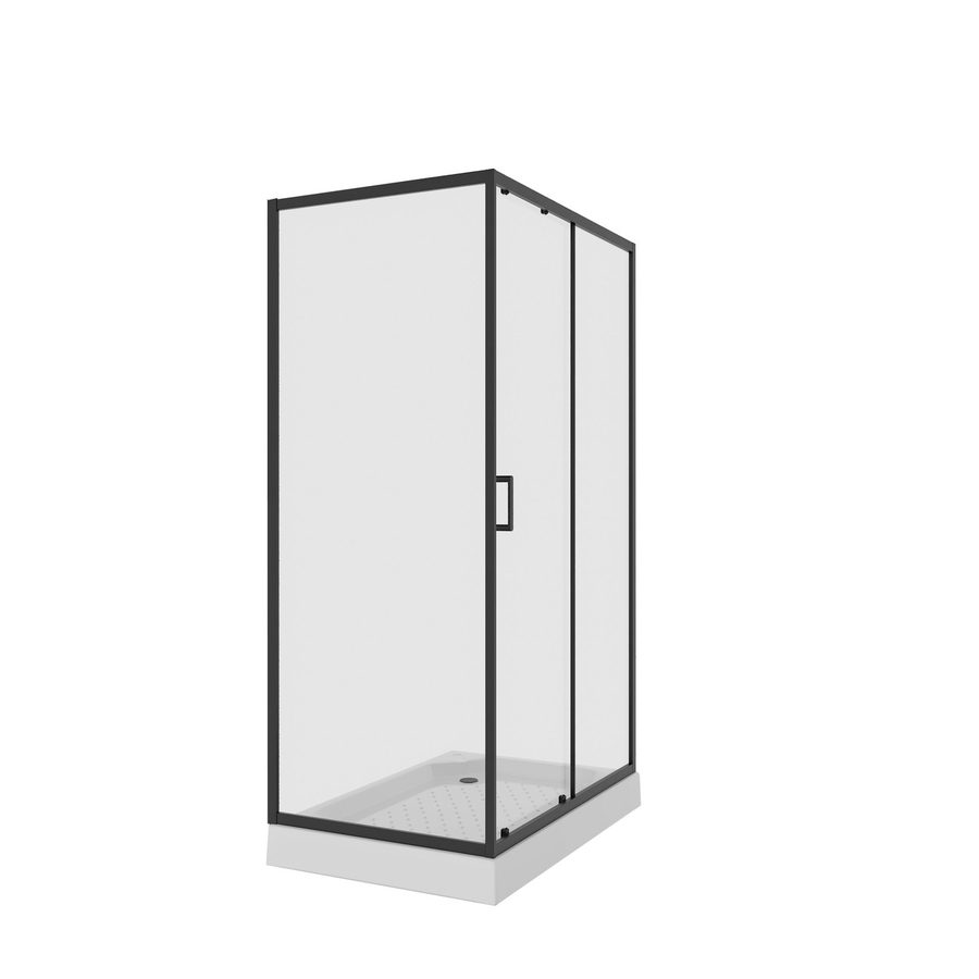 Душевое ограждение Niagara Nova NG-6812-08ВLACK (120х80х195) прямоугольник,черный,дверь раздвижная,стекло прозрачное,1 место — фото 1