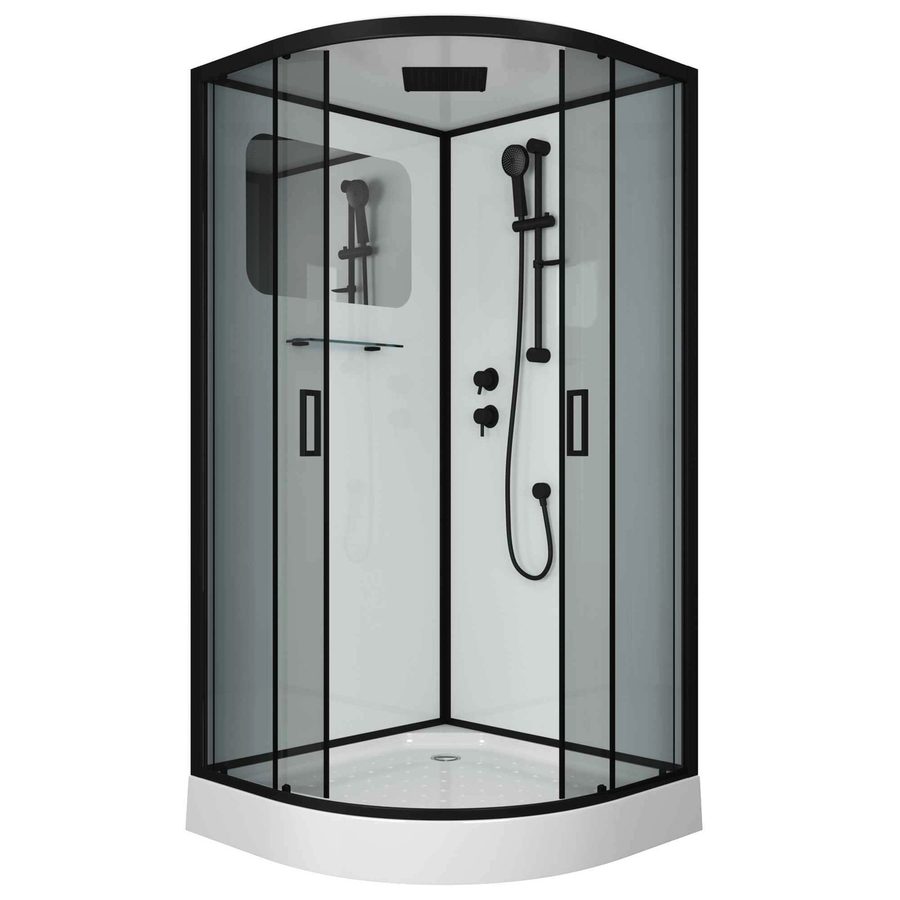 Душевая кабина Niagara Premium NG-6901-01 BLACK (90х90х210) низкий поддон(16 см),черный,стекло тонированное,4 места — фото 1