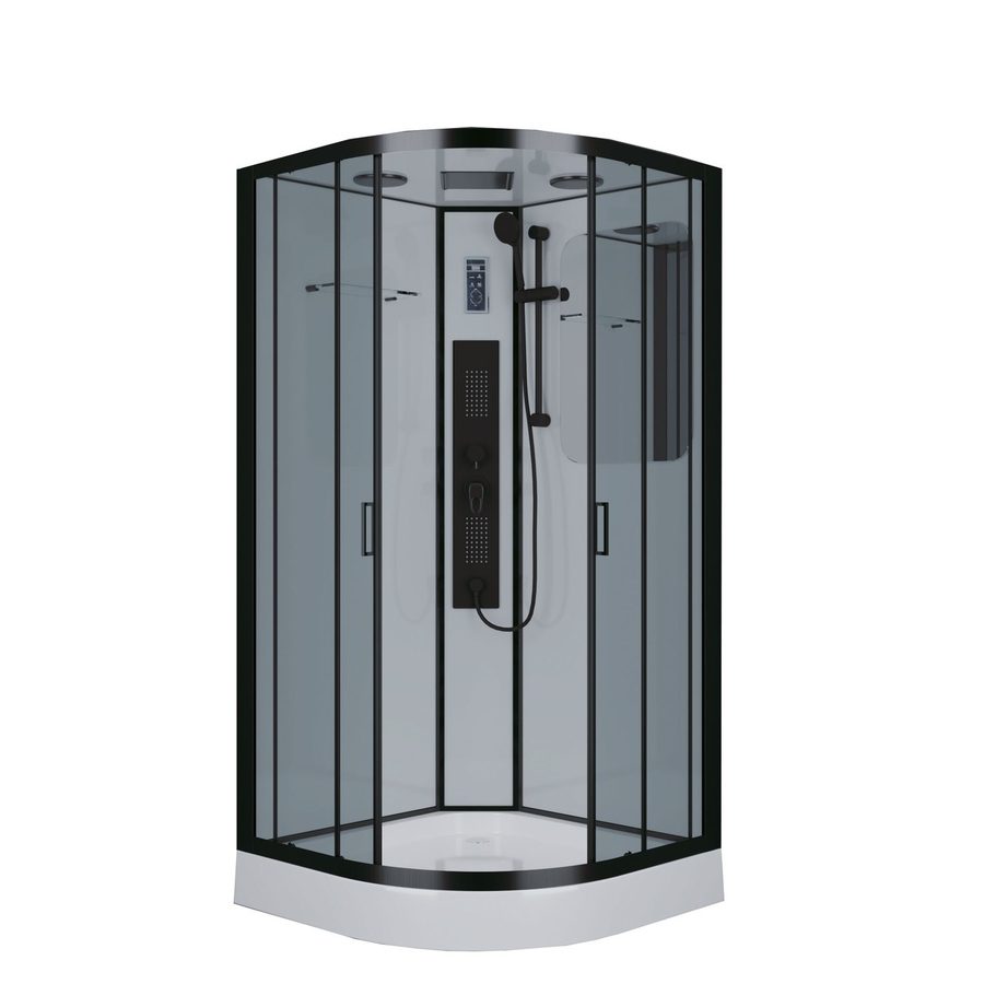 Душевая кабина Niagara Premium NG-6901-01G BLACK (90х90х210) низкий поддон(16 см),черный,стекло тонированное,4 места — фото 1