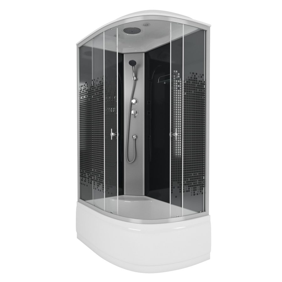 Душевая кабина Niagara Eco NG-7510-14L BLACK (120х80х215) высокий поддон(40см),стекло мозаика,4 места — фото 1