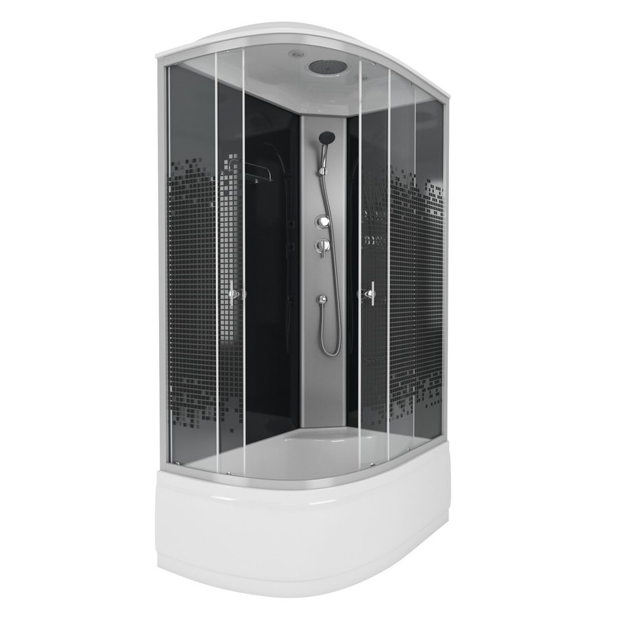 Душевая кабина Niagara Eco NG-7510-14R BLACK (120х80х215) высокий поддон(40см),стекло мозаика,4 места — фото 1