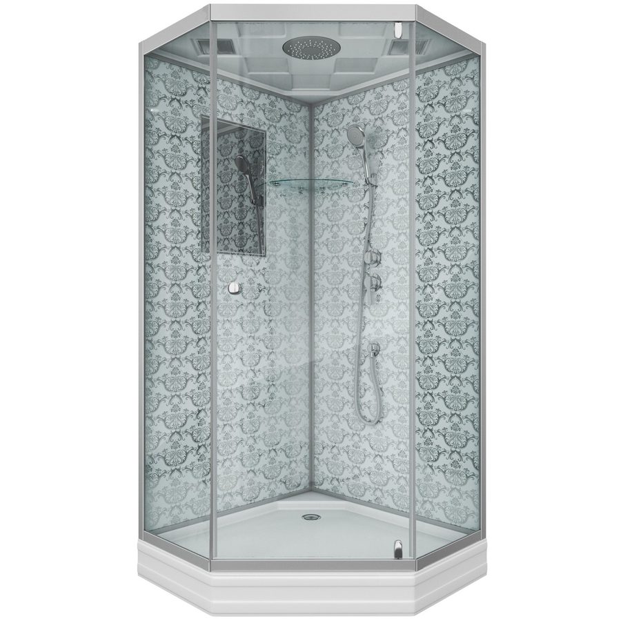 Душевая кабина Niagara Luxe NG-7702DW (100x100х210) низкий поддон(15см),дверь распашная,стенки серебро,3 места — фото 1