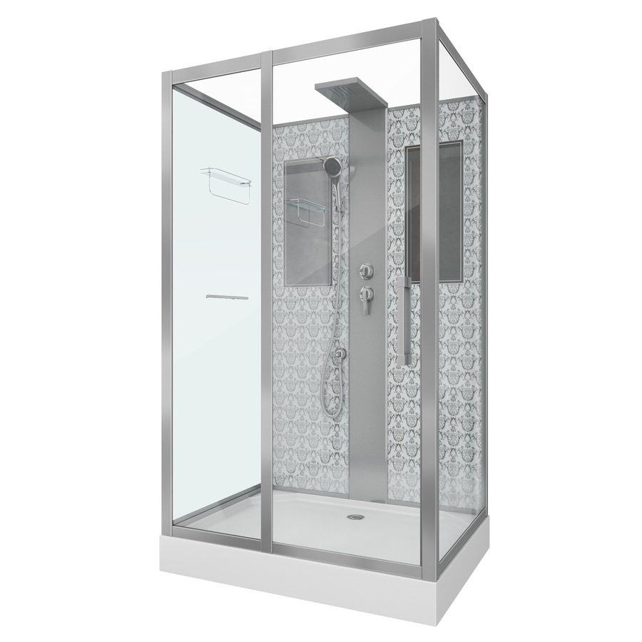 Душевая кабина Niagara Luxe NG-7711WBK (90x120х210) низкий поддон(15см),дверь раздвижная,стенки серебро,без крыши,5 мест — фото 1