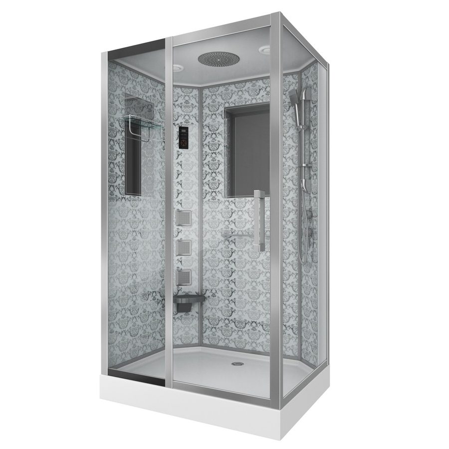 Душевая кабина Niagara Luxe NG-7711WL (90x120х215) низкий поддон(15см),дверь раздвижная,стенки серебро,6 мест — фото 1