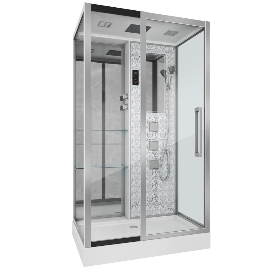 Душевая кабина Niagara Luxe NG-7713WL (82x120х215) низкий поддон(15см),дверь раздвижная,стенки серебро,5 мест — фото 1