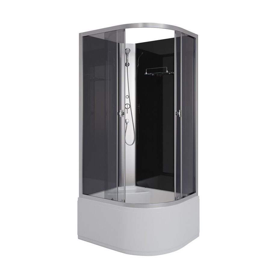 Душевая кабина Niagara Eco E100/80/40L/TN/BK (100х80х195) высокий поддон(40см),стекло тонированное,4 места — фото 1
