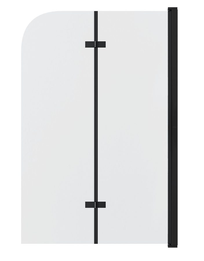 Шторка для ванны Grossman GR-106/100 BLACK (100х150) распашная,черный,стекло прозрачное,1 место — фото 1