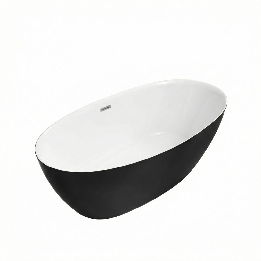 Ванна отдельностоящая Grossman Classic GR-2403MB (150х78х58) цвет черный/белый матовый,1 место — фото 1
