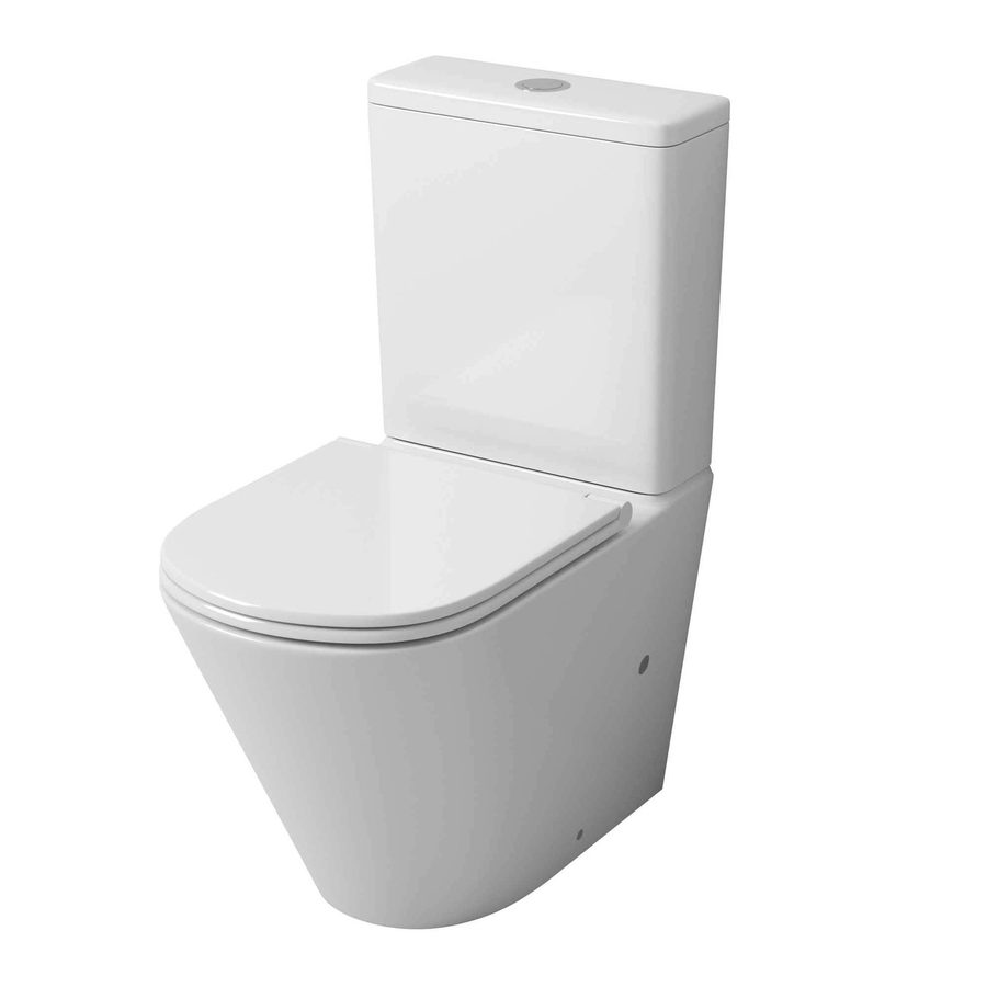 Унитаз напольный Grossman GR-4450SQ (605х380х825) безободковый,белый с тонкой крышкой,микролифт,смыв торнадо,2 места — фото 1