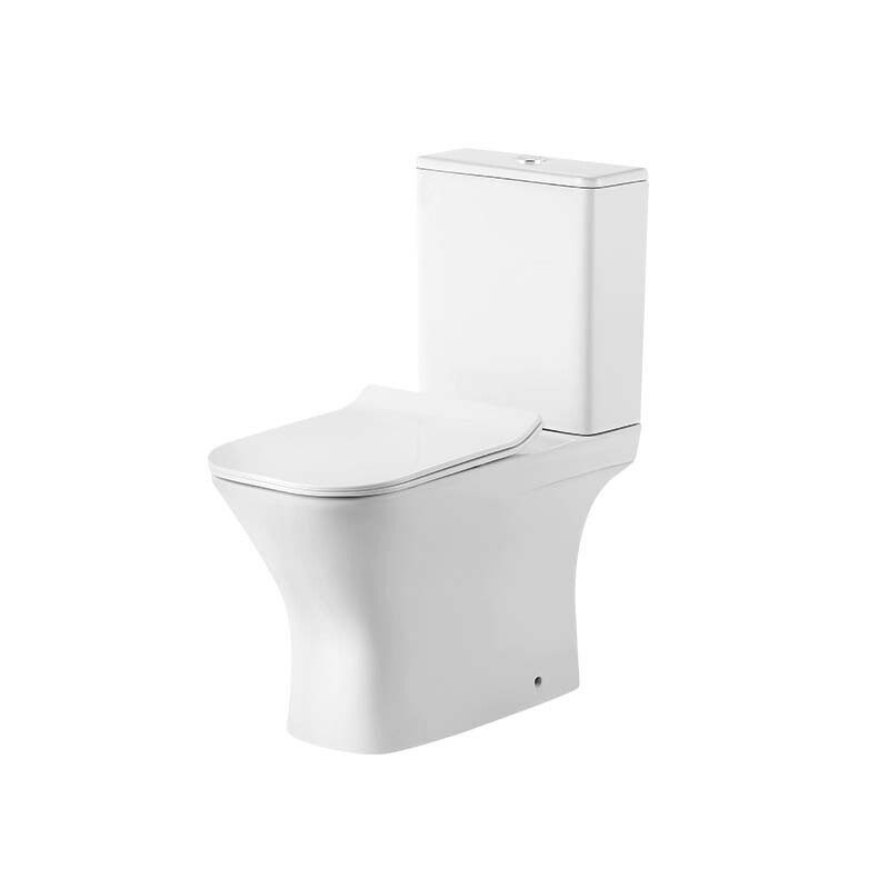 Унитаз напольный Grossman Classic GR-4464SQ (640х350х800) безободковый,белый с тонкой крышкой,микролифт,смыв торнадо,2 места — фото 1