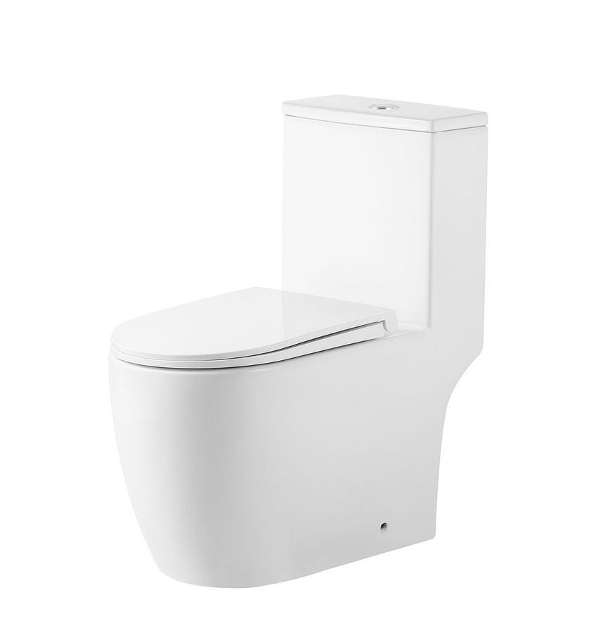 Унитаз напольный Grossman Classic GR-4484SQ (700х385х745) безободковый,белый,моноблок с тонкой крышкой,микролифт,смыв торнадо,1 мест — фото 1