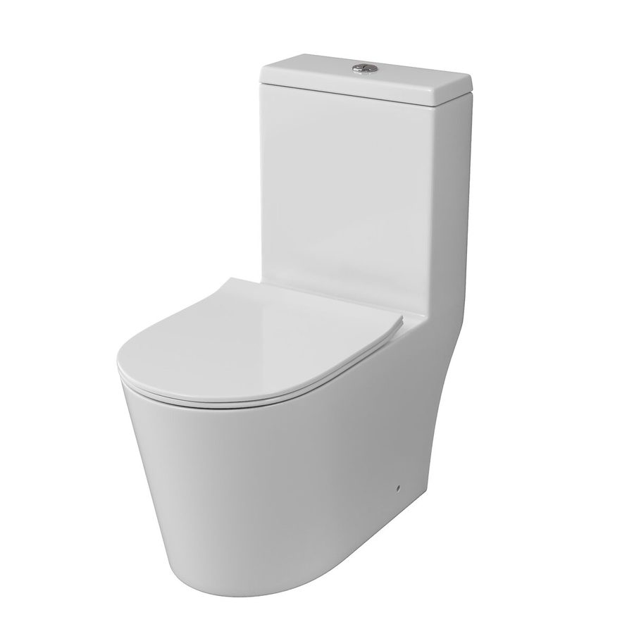 Унитаз напольный Grossman Classic GR-4487SQ (690х360х790) безободковый,белый,моноблок с тонкой крышкой,микролифт,смыв торнадо,1 место — фото 1