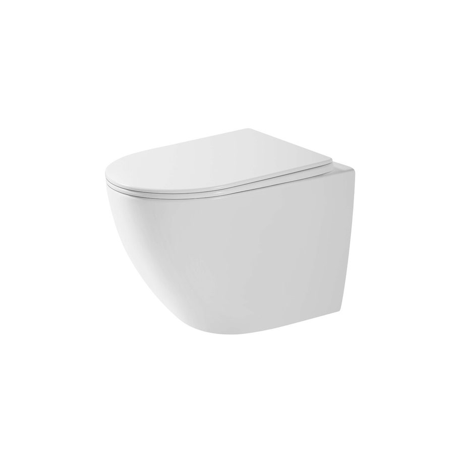 Унитаз подвесной Grossman Thin Rim GR-5601S (520х360х360) тонкий ободок,белый с тонкой крышкой,микролифт,1 место — фото 1