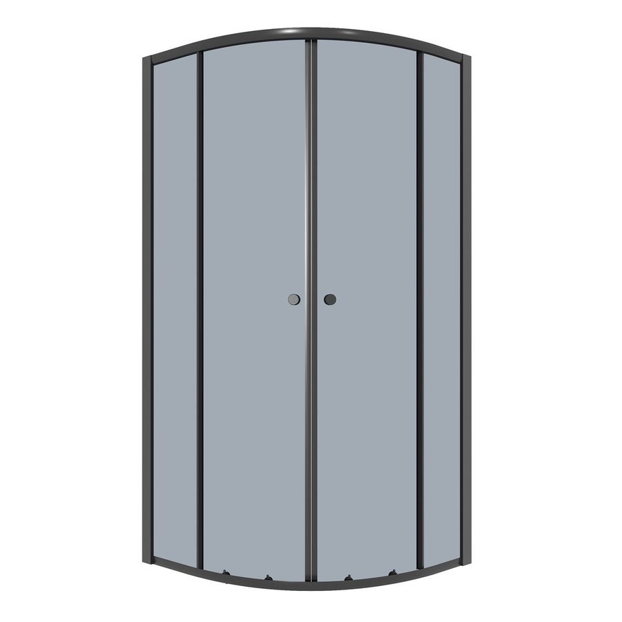 Душевое ограждение Niagara Eco NG-1003-14T (80х80х190) четверть круга,раздвижное,черный,стекло тонированное,1 место — фото 1