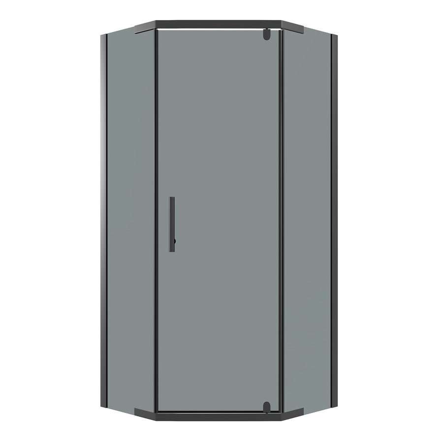 Душевое ограждение Niagara Eco NG-1010-14DT (100х100х190) трапеция,распашное,черный,стекло тонированное,1 место — фото 1