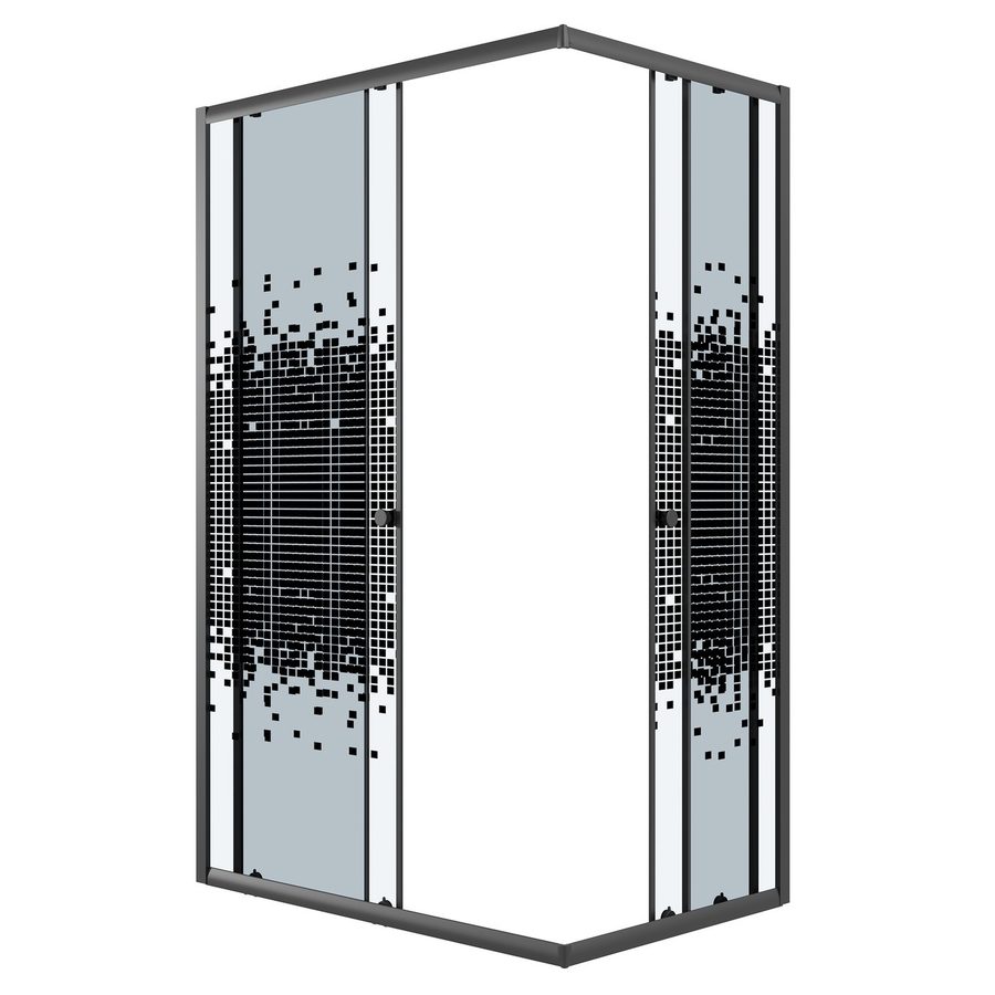 Душевое ограждение Niagara Eco NG-1012-14QBLACK (120х80х190) прямоугольник,раздвижное,черный,стекло мозаика,1 место — фото 1