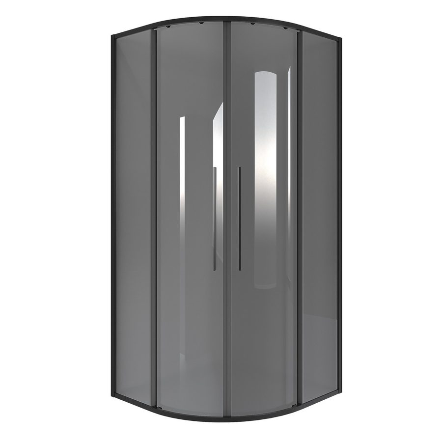 Душевое ограждение Niagara Nova NG-2825-34BLACK (80х80х195) четверть круга,черный матовый,двери раздвижные,стекло тонированное,1 место — фото 1